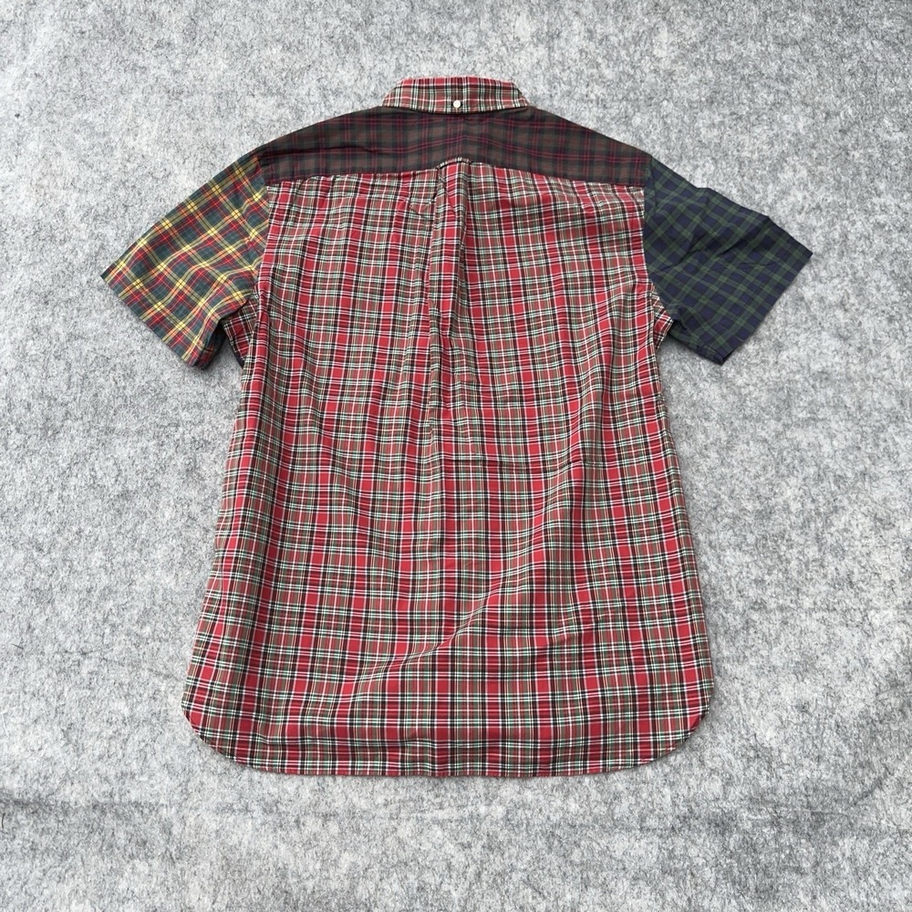 Polo Ralph Lauren Patchwork Plaid Shirt Mens Medium Henley Button Up Green - Picture 11 of 15